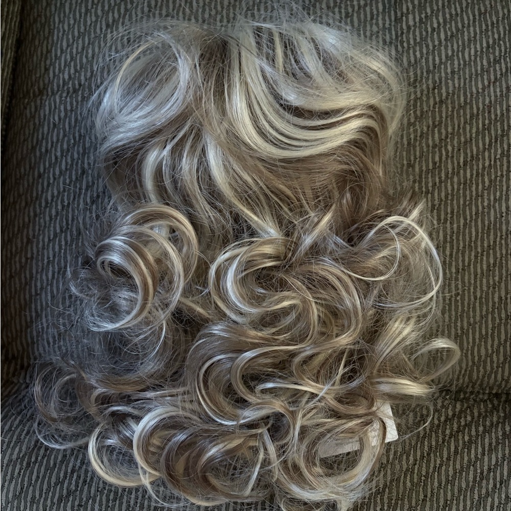 Voluminous Curly Hairpiece - Ash Brown and Platinum